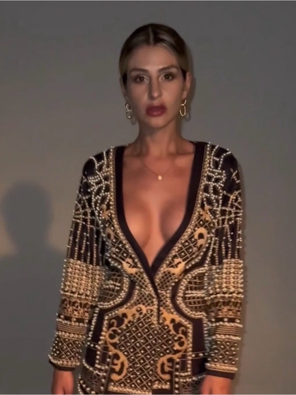 Black & Gold Embellished Blazer Jacket